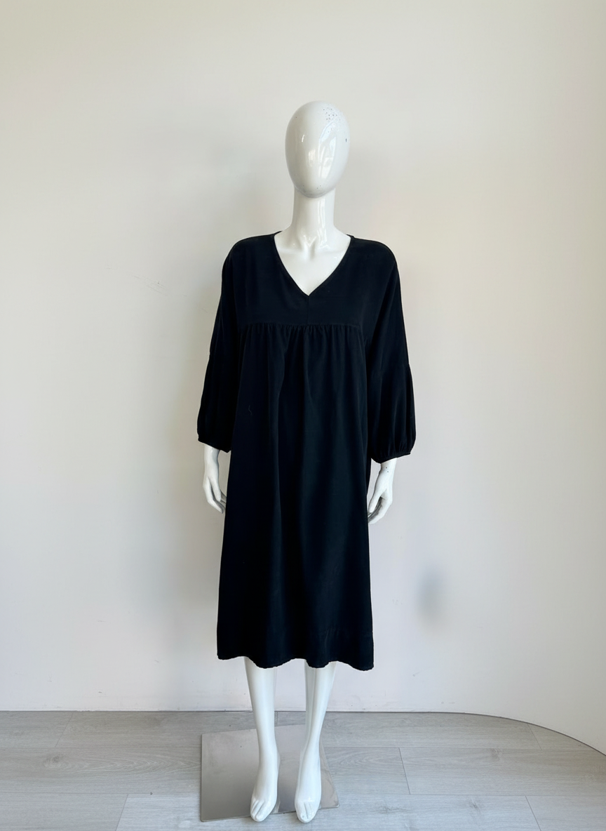 Corduroy Smock Peasant Dress