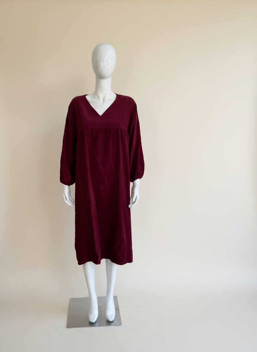 Corduroy Smock Peasant Dress