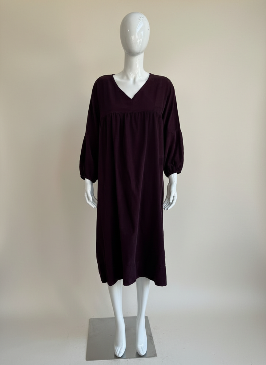 Corduroy Smock Peasant Dress