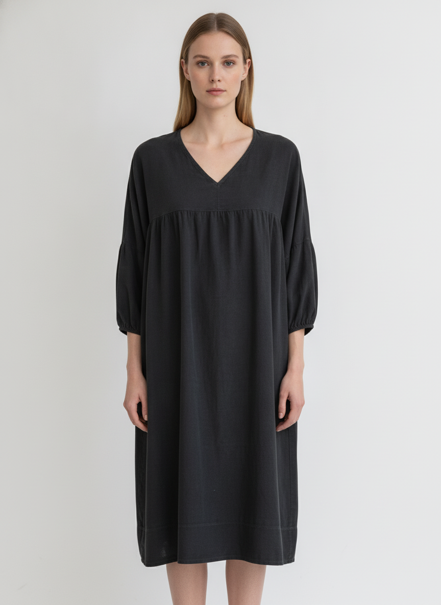 Corduroy Smock Peasant Dress