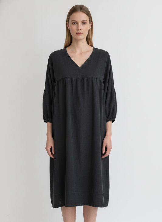 Corduroy Smock Peasant Dress