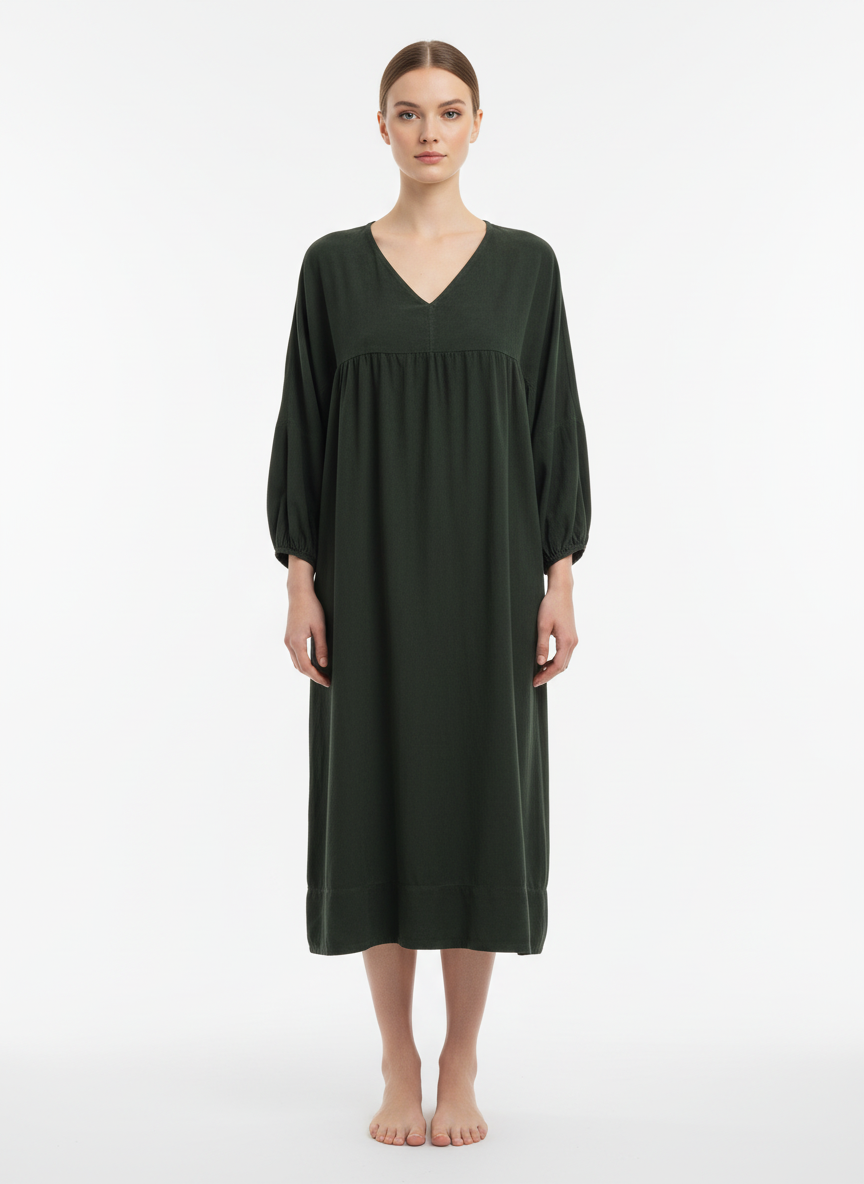 Corduroy Smock Peasant Dress