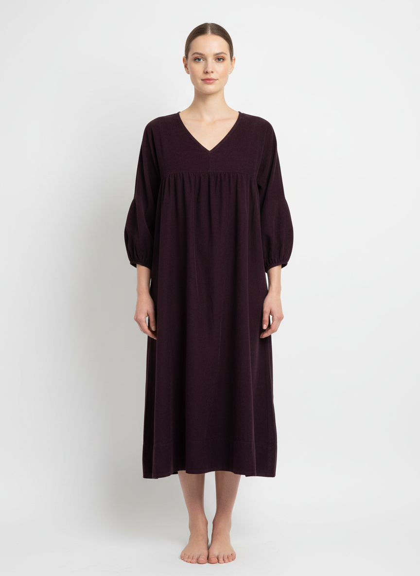 Corduroy Smock Peasant Dress