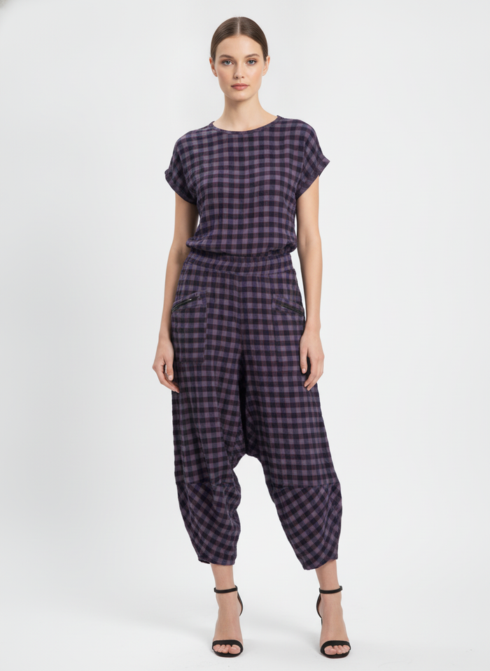 Made in Italy Cotton Gingham Shelby Pant
