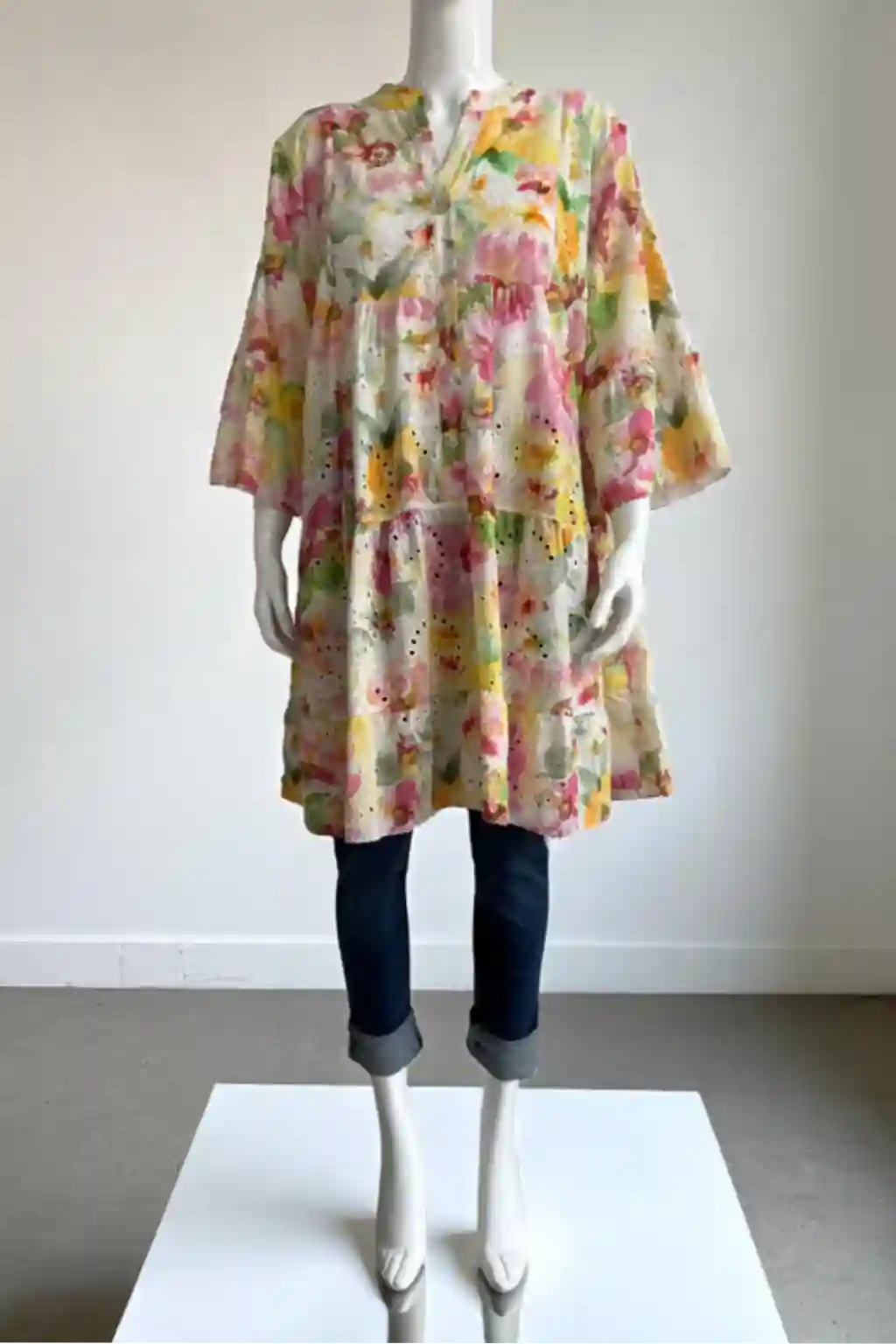 Digital Print Smock Broidery Tunic