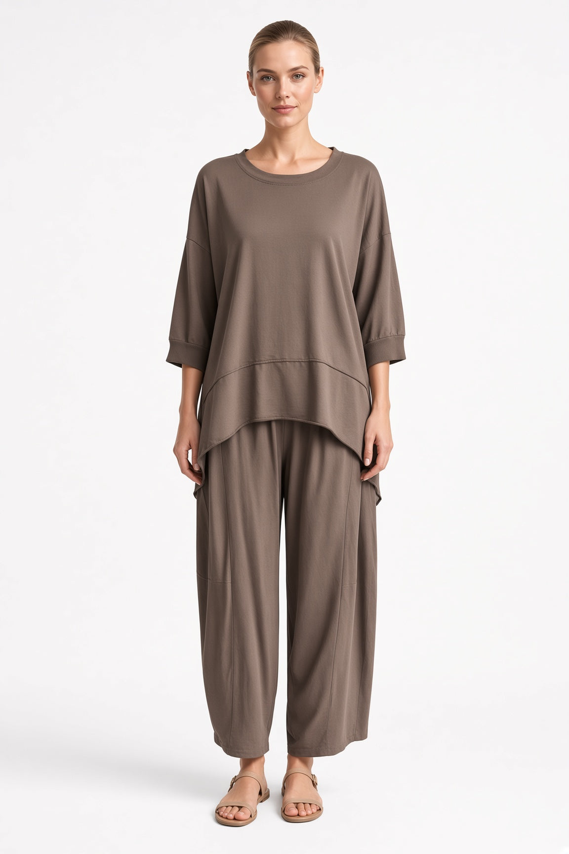 Shirred Elastic Barrel Leg Pant