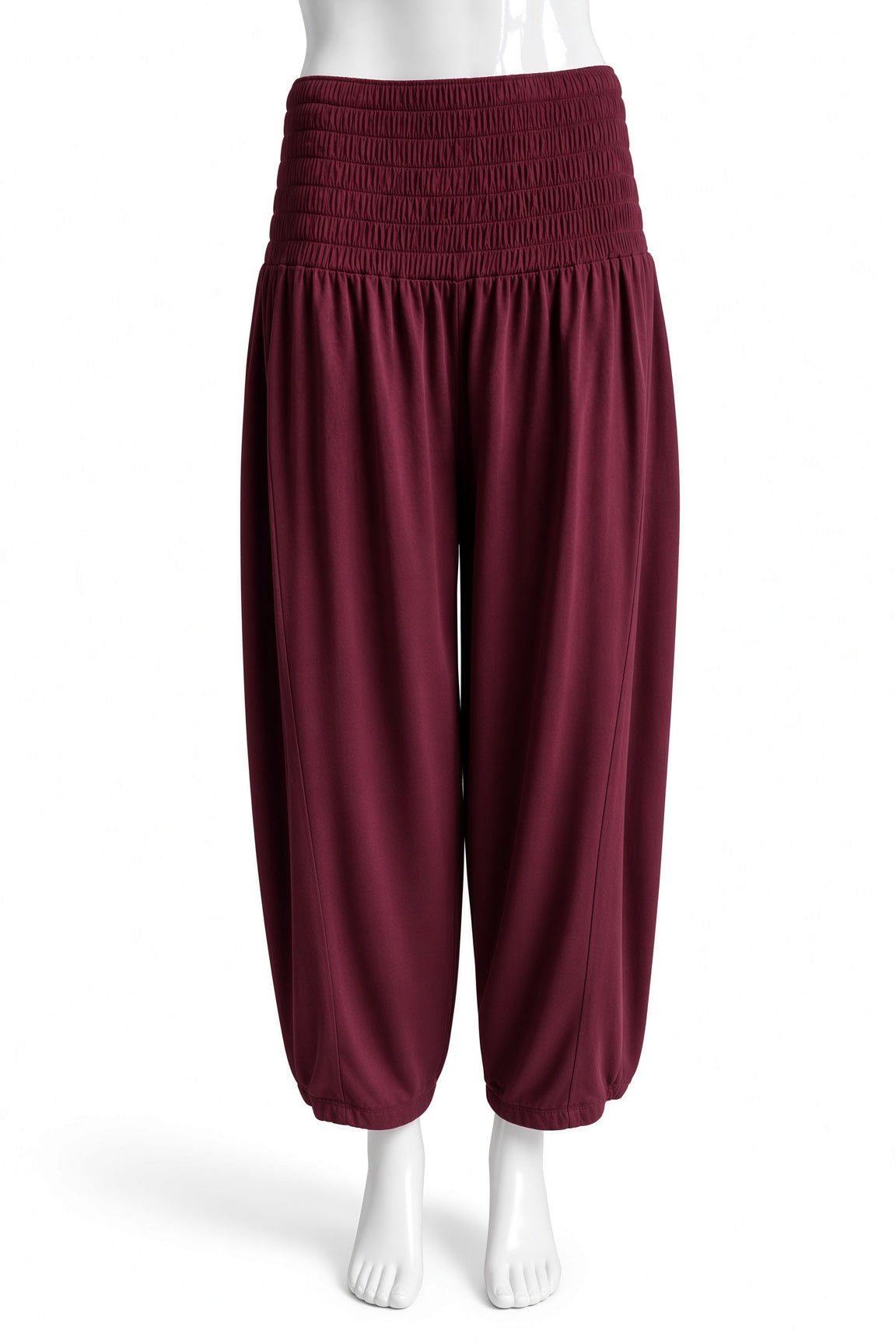 Shirred Elastic Barrel Leg Pant