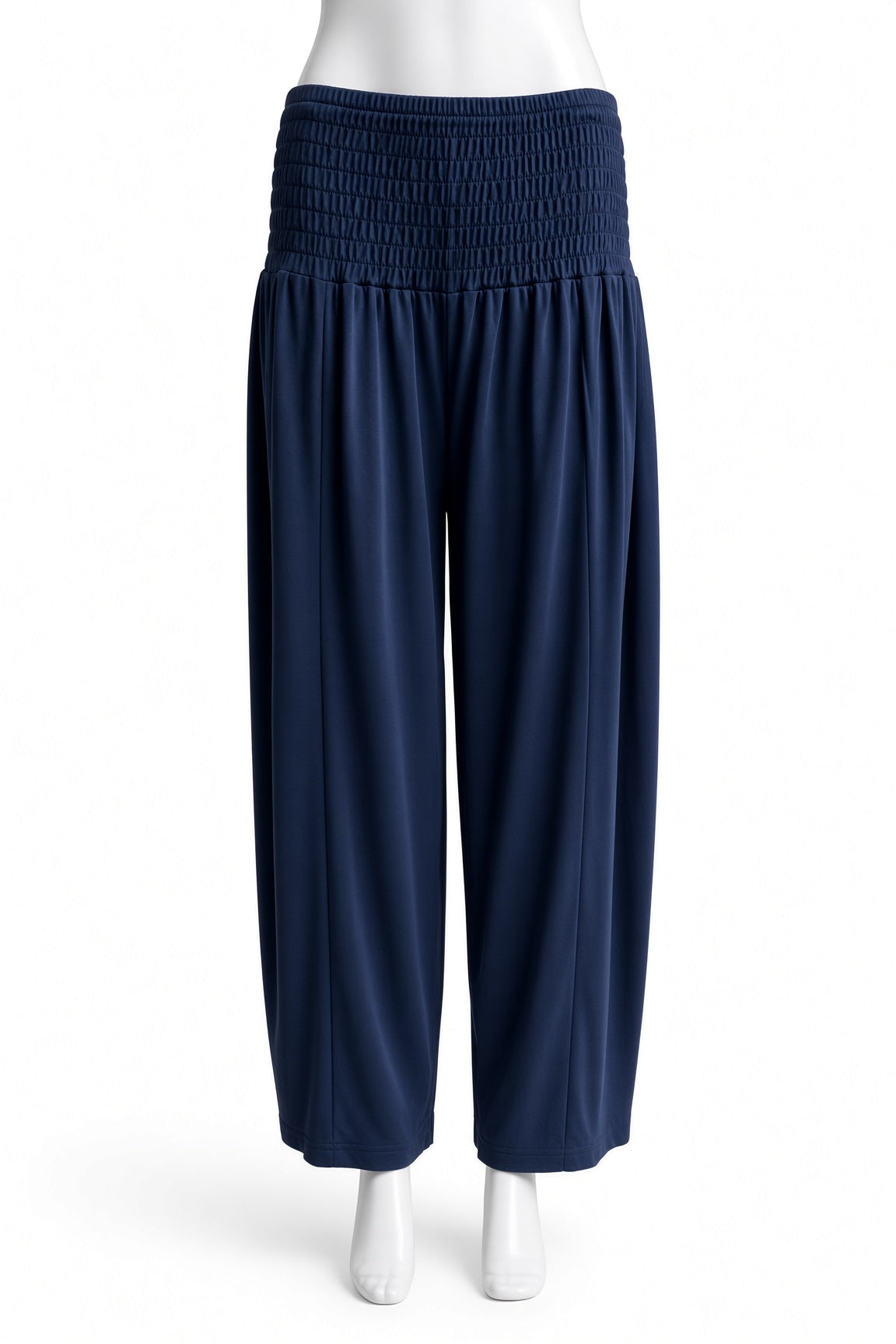 Shirred Elastic Barrel Leg Pant
