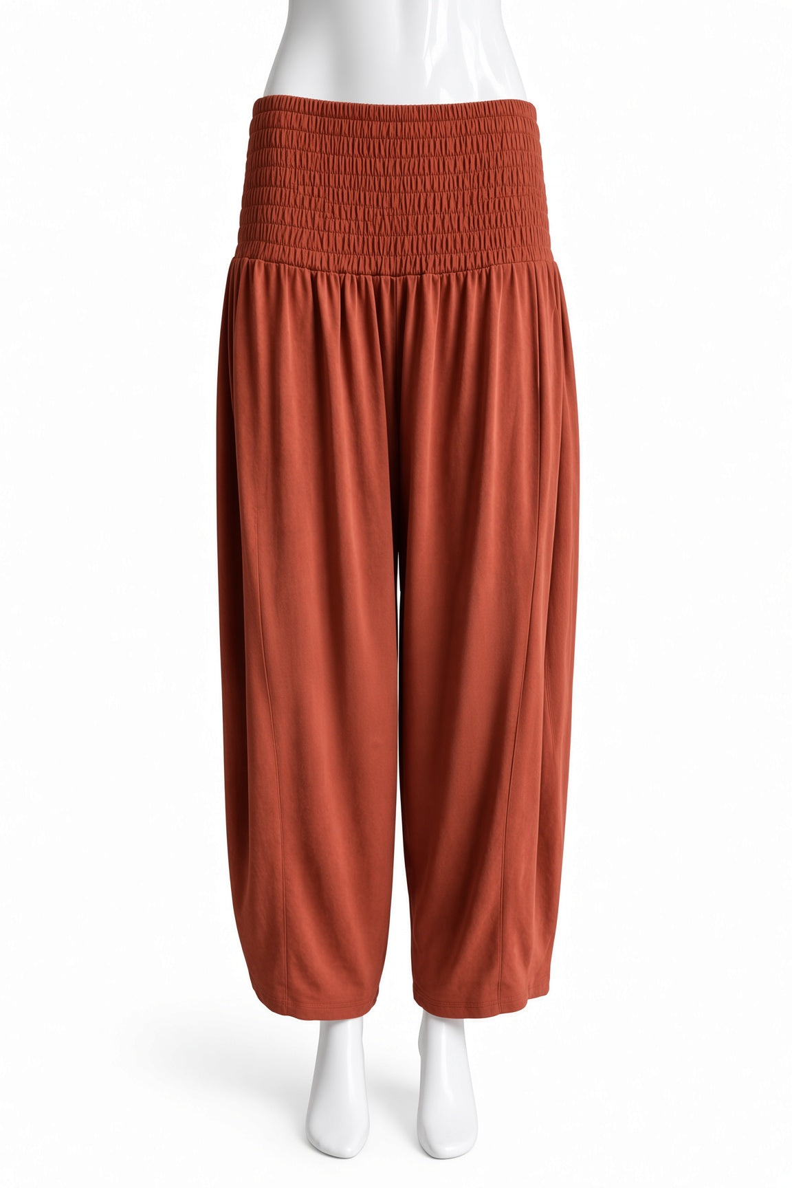 Shirred Elastic Barrel Leg Pant