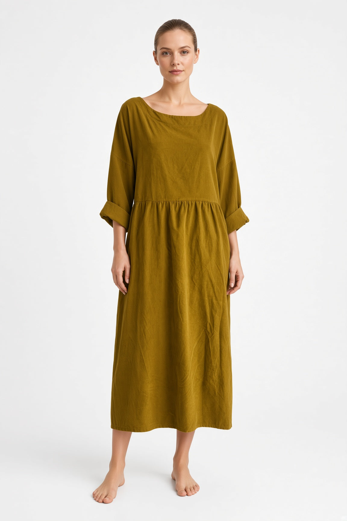 Corduroy Smock Dress Lagenlook