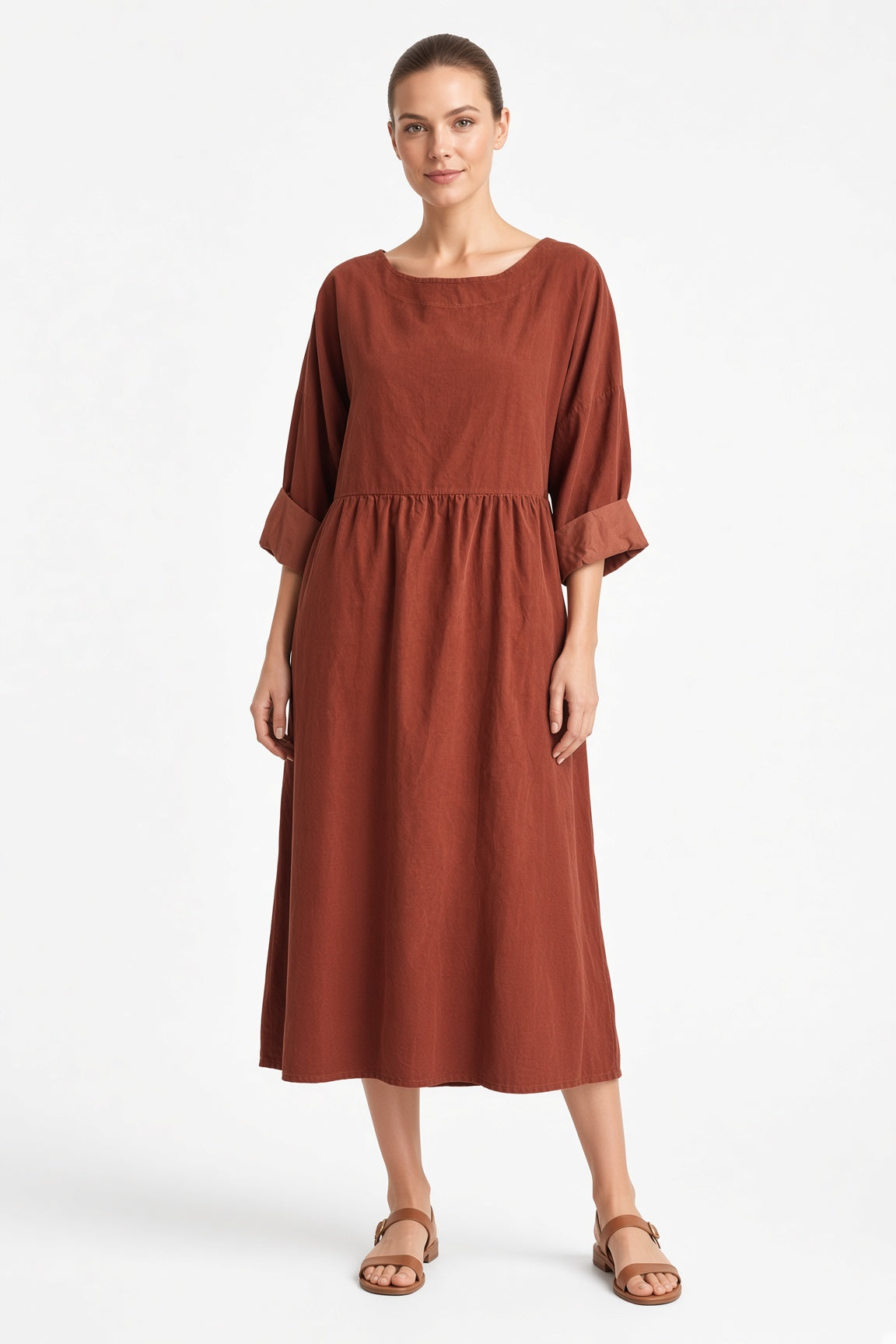 Corduroy Smock Dress Lagenlook