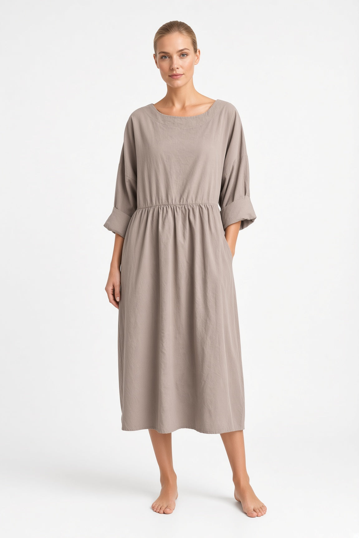 Corduroy Smock Dress Lagenlook