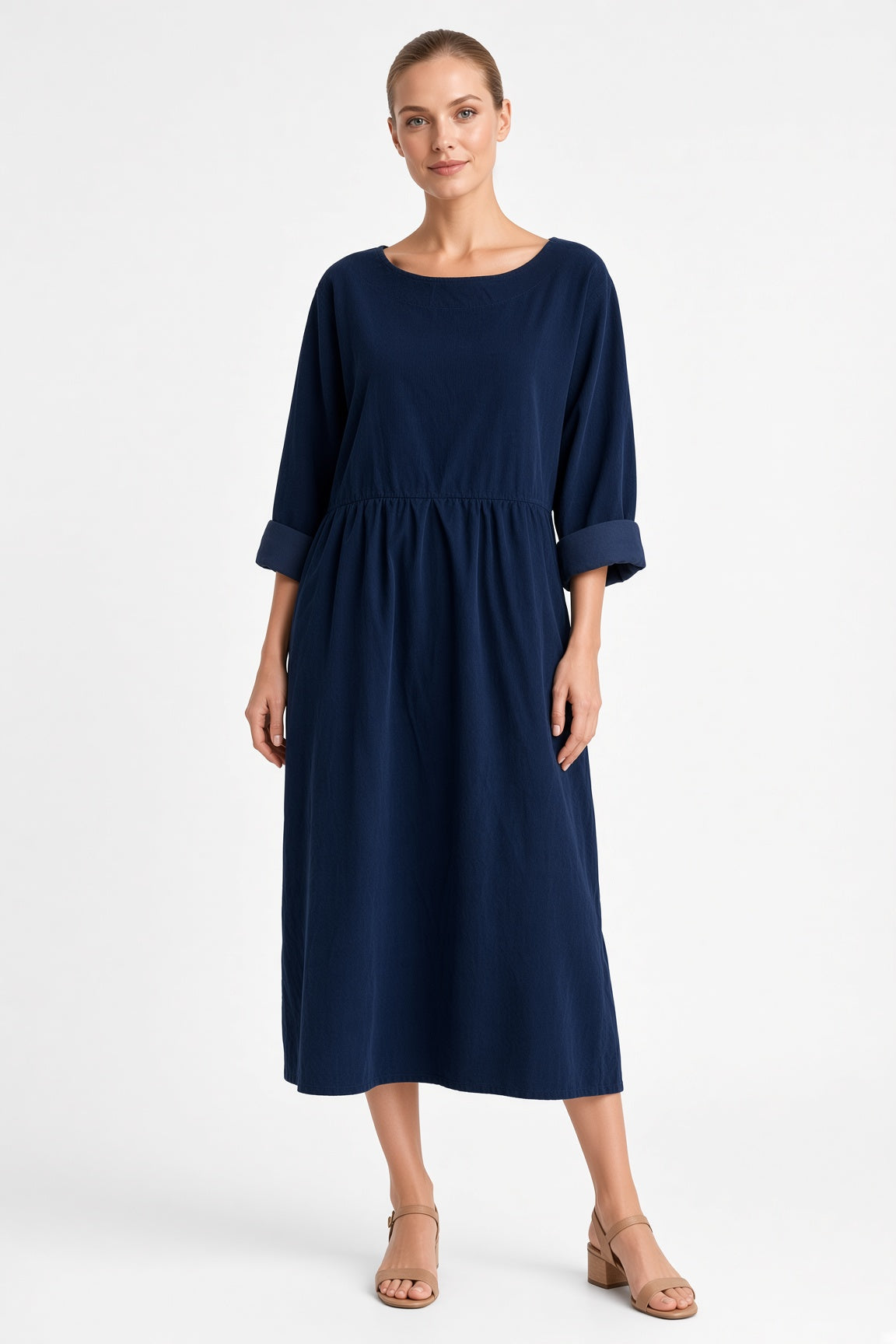 Corduroy Smock Dress Lagenlook