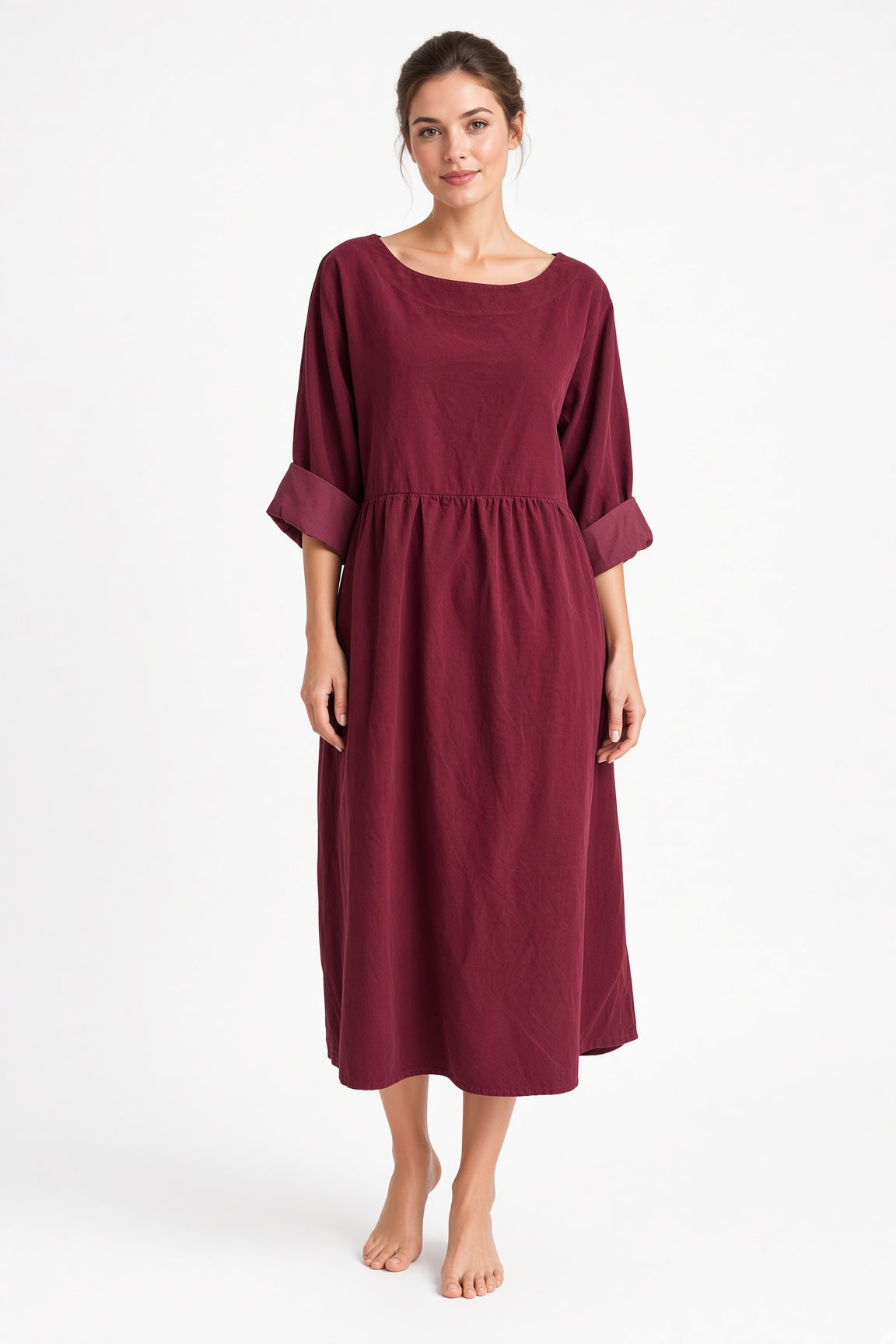 Corduroy Smock Dress Lagenlook