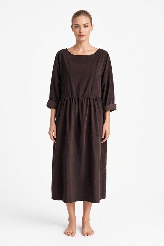 Corduroy Smock Dress Lagenlook