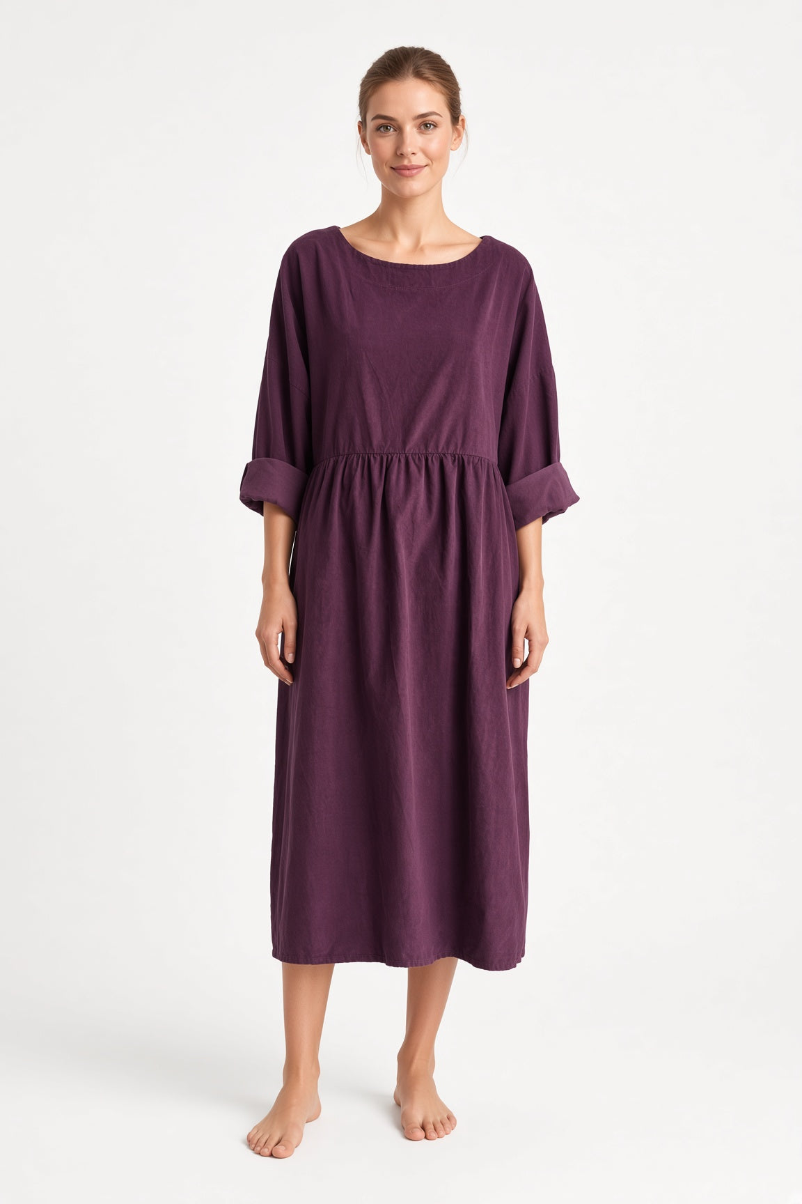 Corduroy Smock Dress Lagenlook