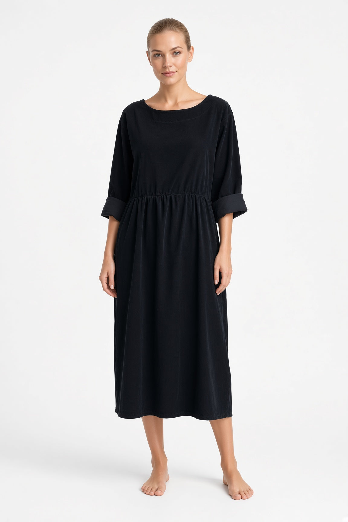 Corduroy Smock Dress Lagenlook
