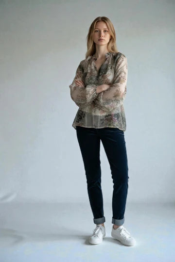 Women's Floral Tencel Blouse