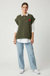 Knitted Wool Heart Tank Top