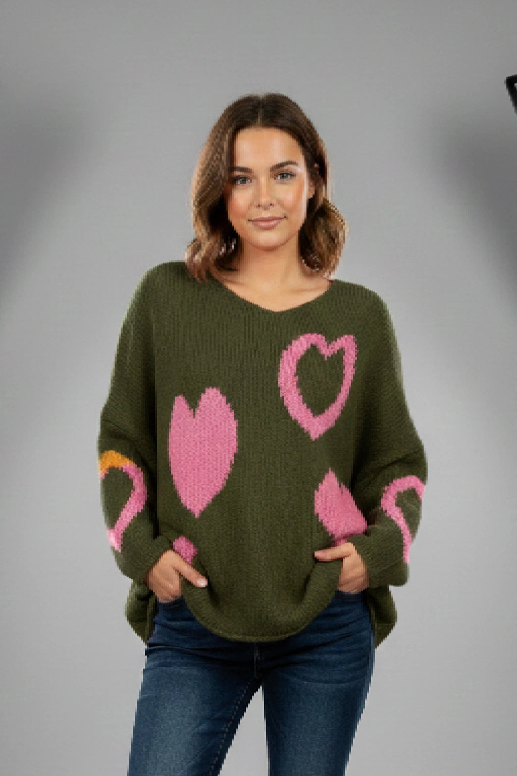 Made in Italy Wool Slouch Heart Jumper