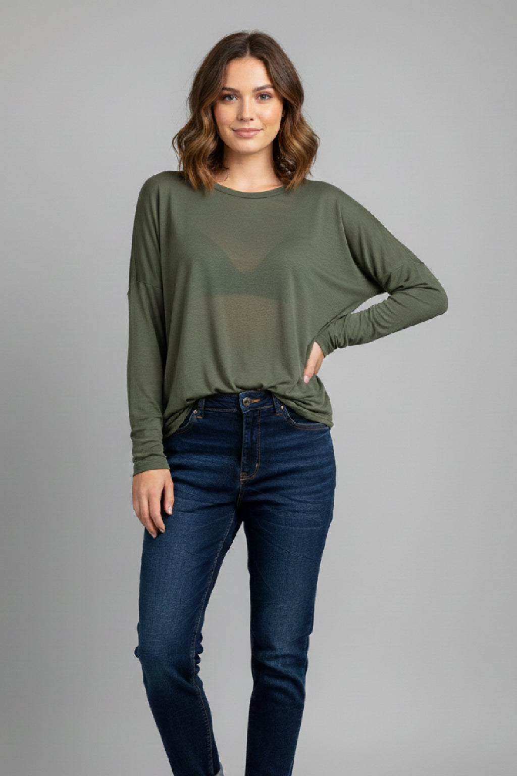 Cashmere Fine Knit Long Sleeve Top