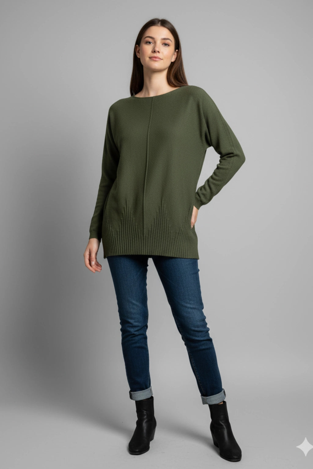 Women's soft knit Ribbed Hem Jumper