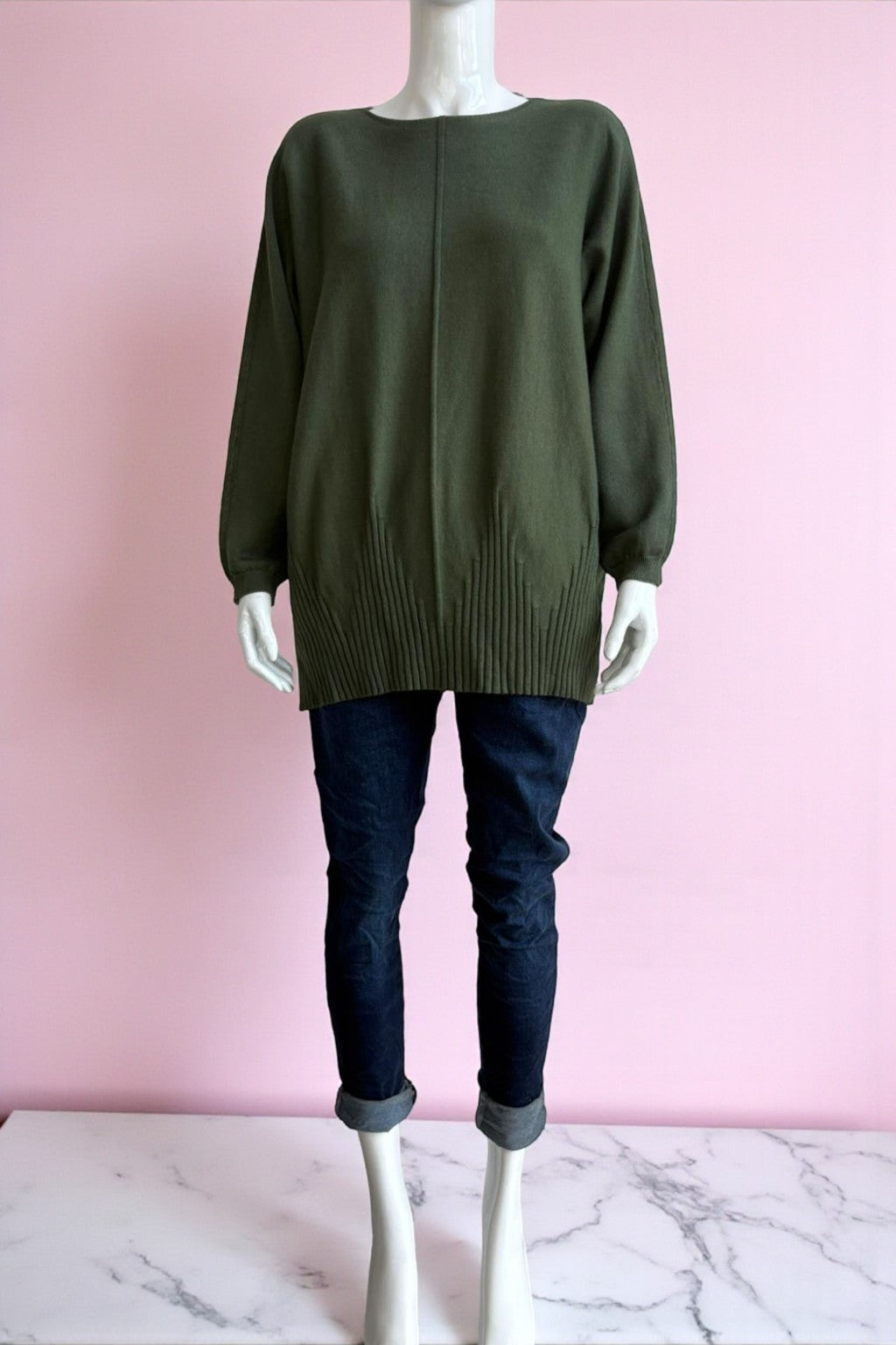 Women's soft knit Ribbed Hem Jumper