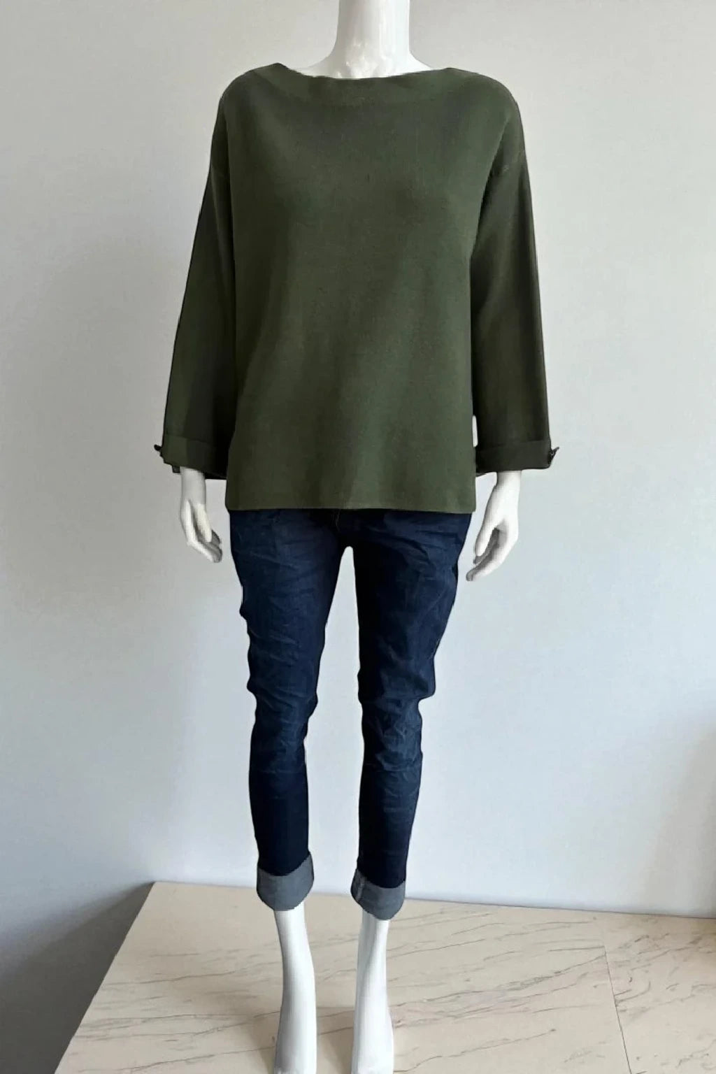 Women's Button Sleeve Soft Knit Lagenlook