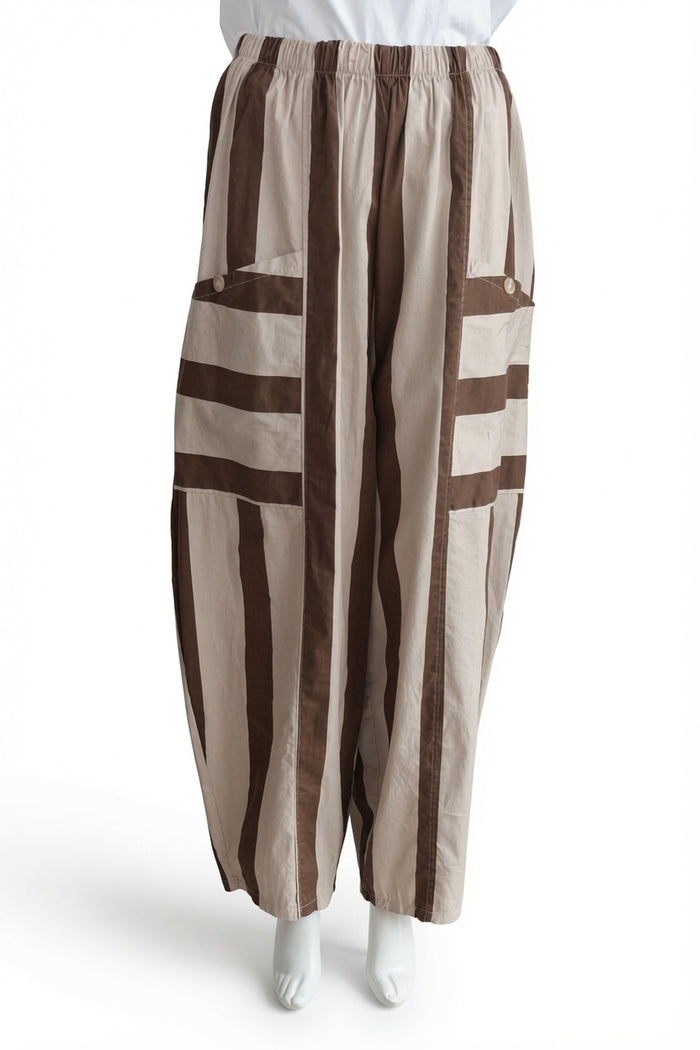 Made in Italy Stripe Barrel Leg Pant