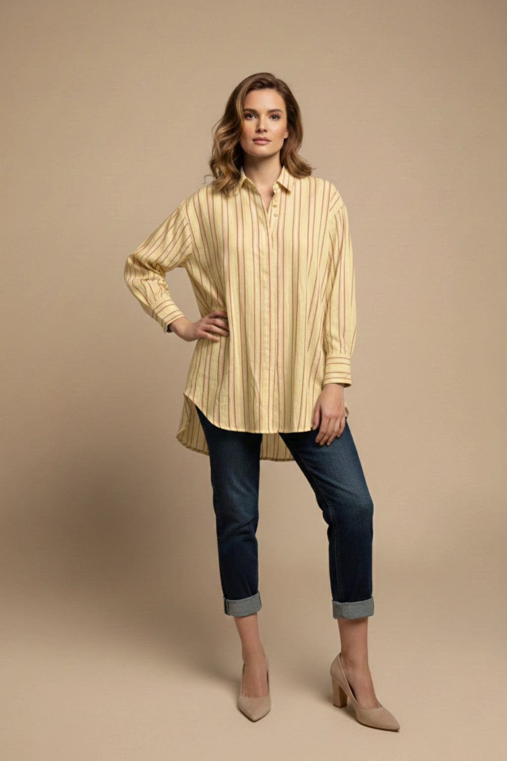 Zetaotto Cotton Stripe Shirt