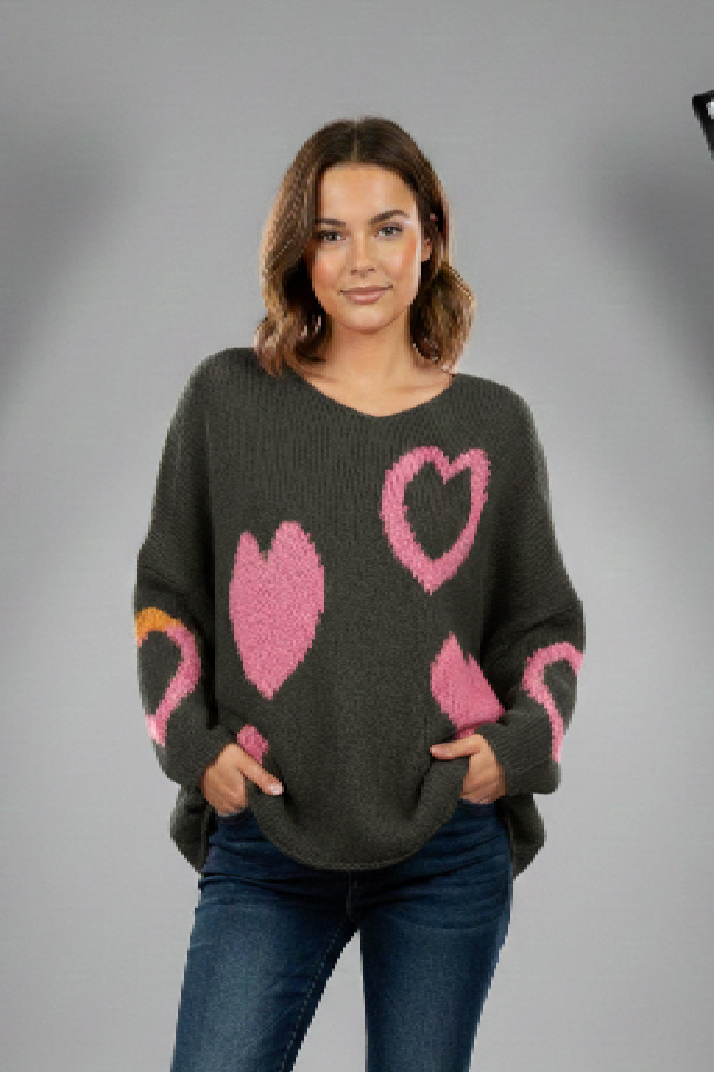 Made in Italy Wool Slouch Heart Jumper