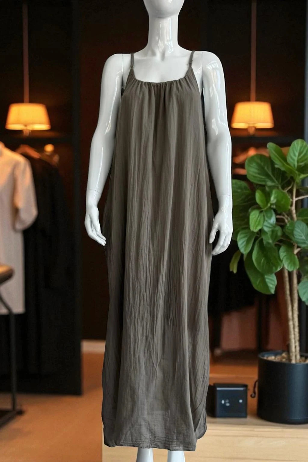 Cotton Strap Maxi Dress