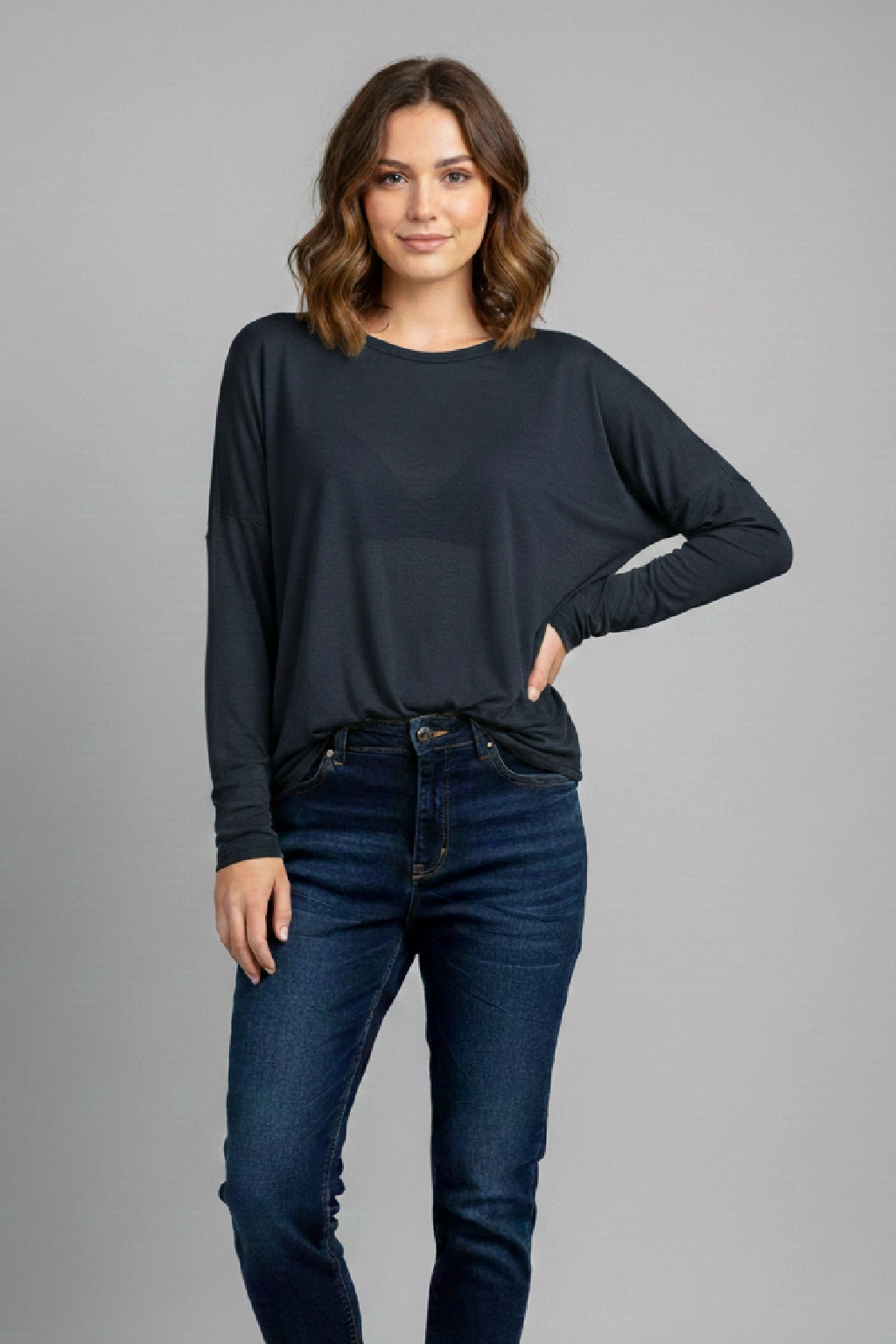 Cashmere Fine Knit Long Sleeve Top