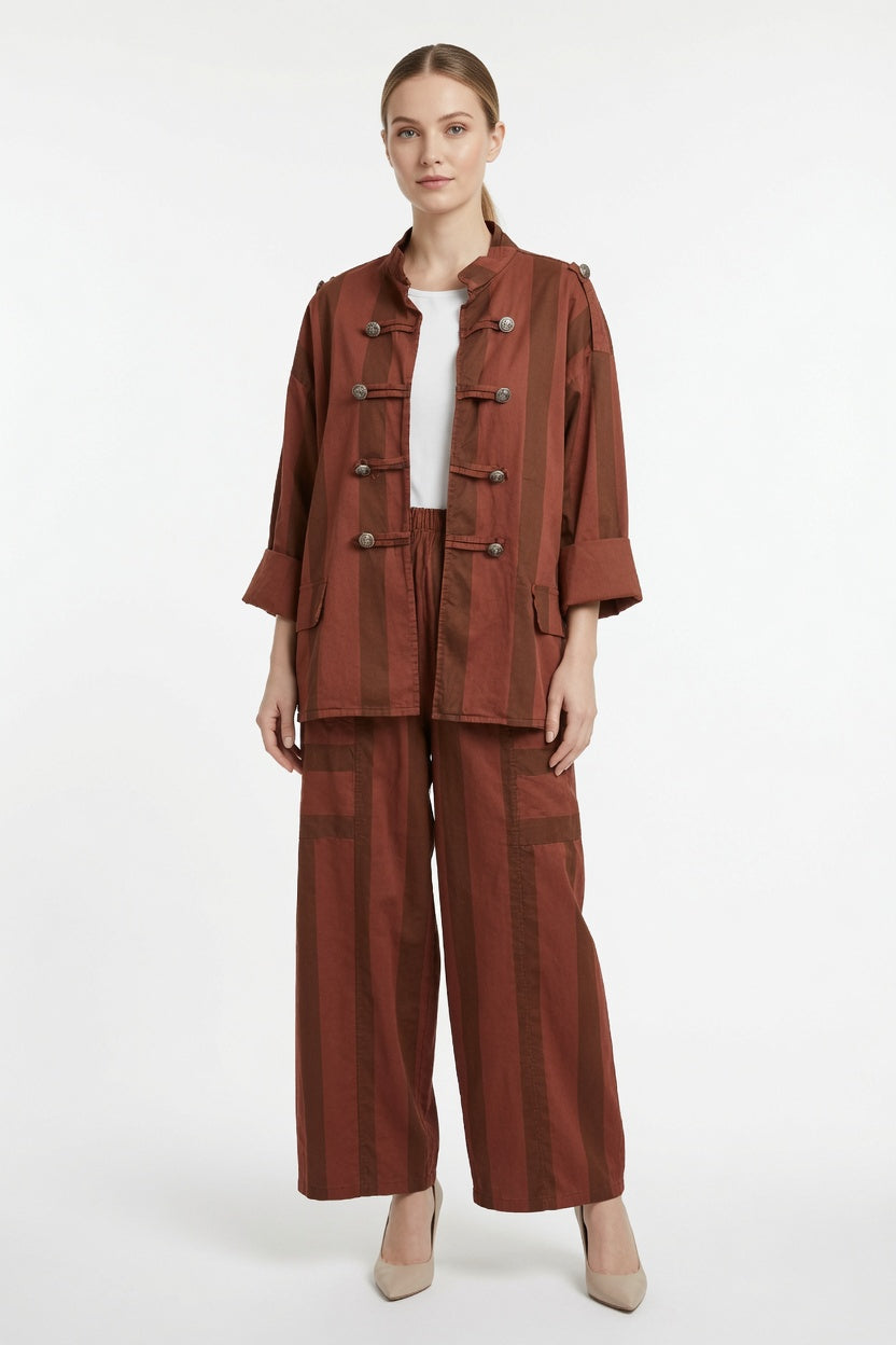 Made in Italy Stripe Military Jacket