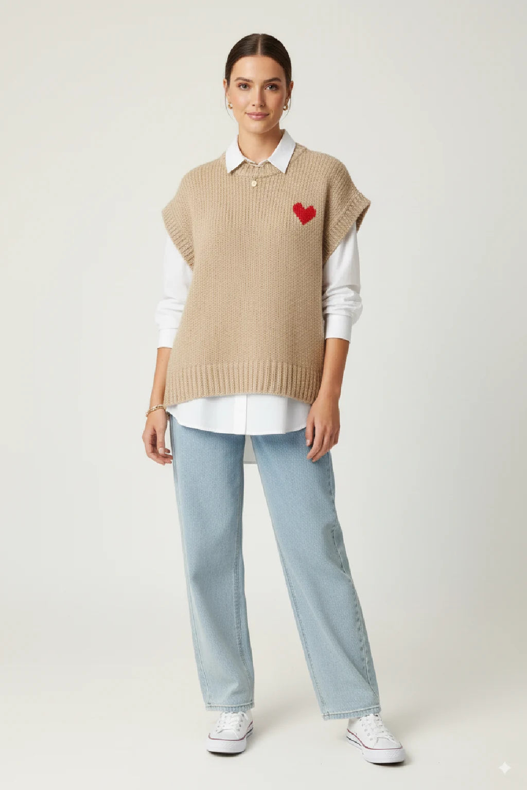 Knitted Wool Heart Tank Top