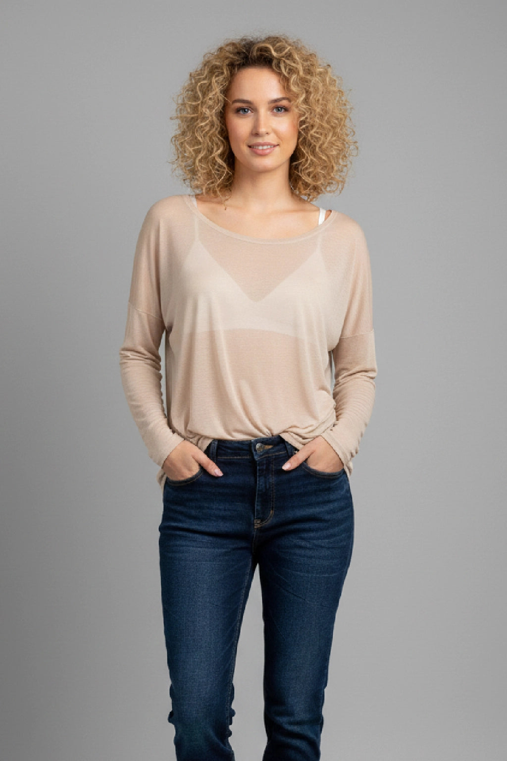 Cashmere Fine Knit Long Sleeve Top
