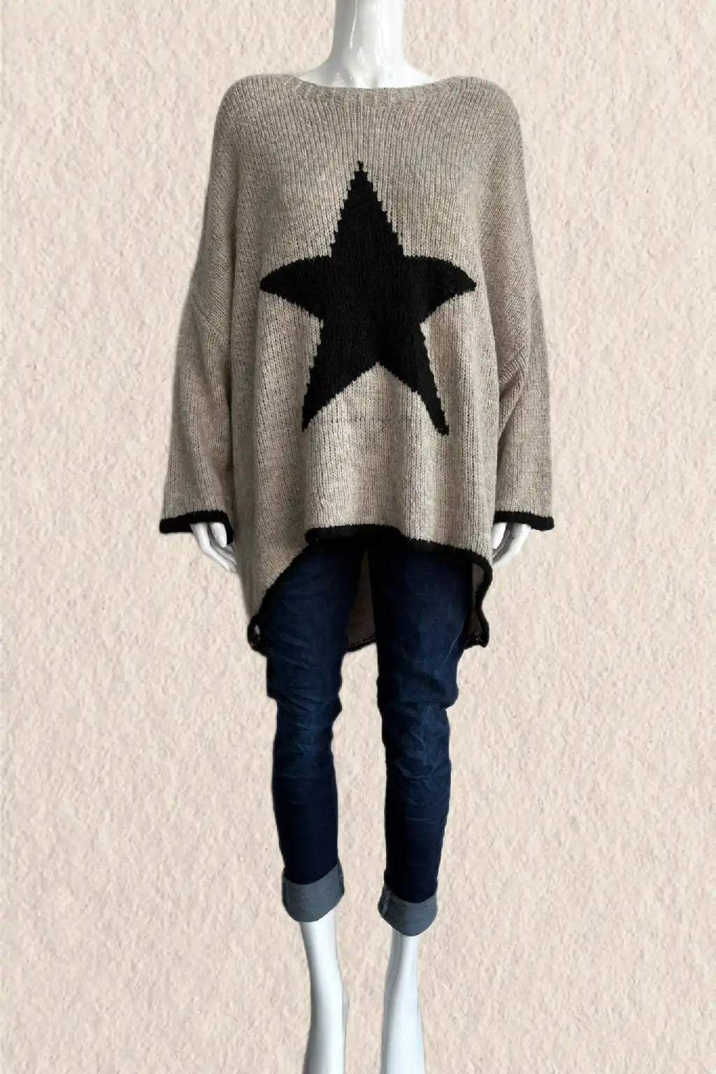 Made in Italy Wool Slouch Star Jumper