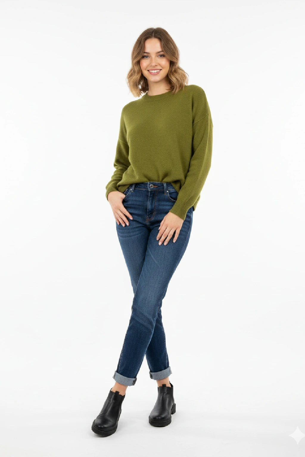 Made in Italy Soft Knit Split Hem Jumper