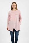 Women's Corduroy Long Sleeve Tunic Top