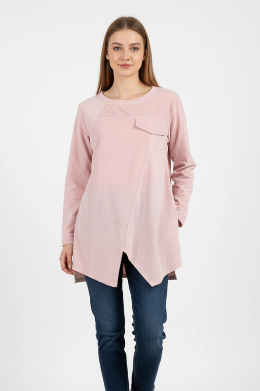 Women's Corduroy Long Sleeve Tunic Top