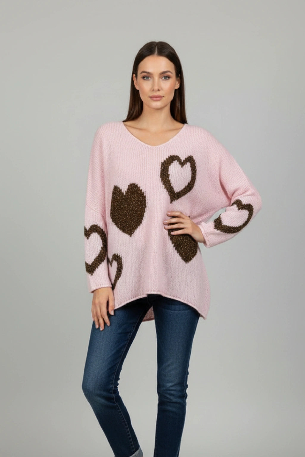 Made in Italy Wool Slouch Heart Jumper
