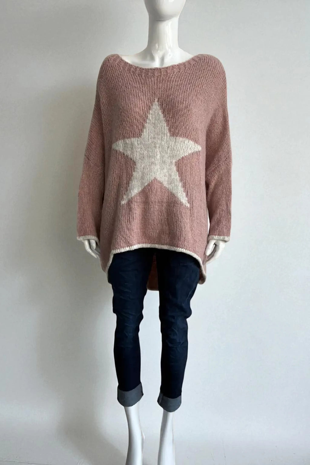 Made in Italy Wool Slouch Star Jumper