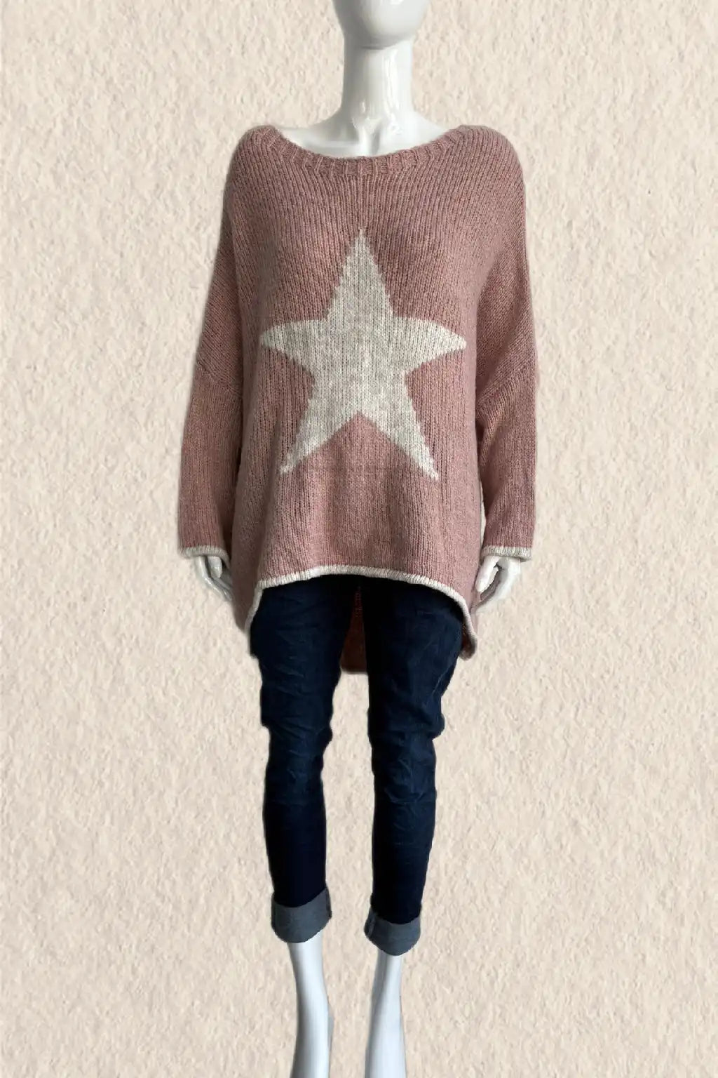 Made in Italy Wool Slouch Star Jumper