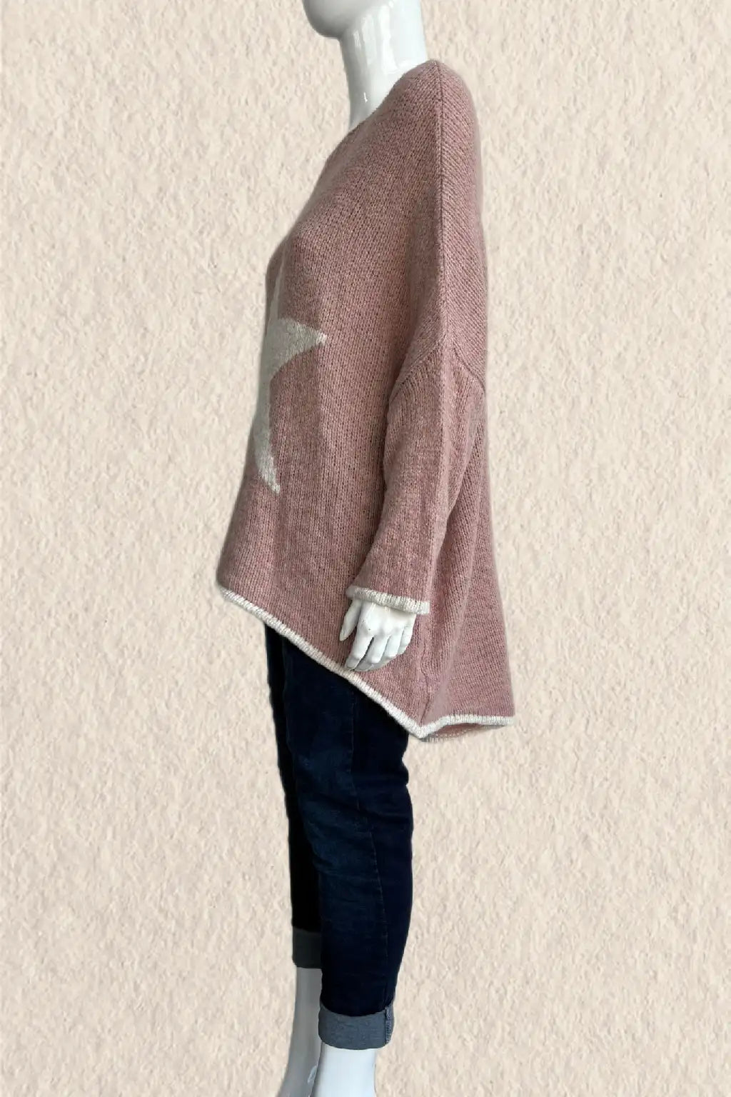 Made in Italy Wool Slouch Star Jumper