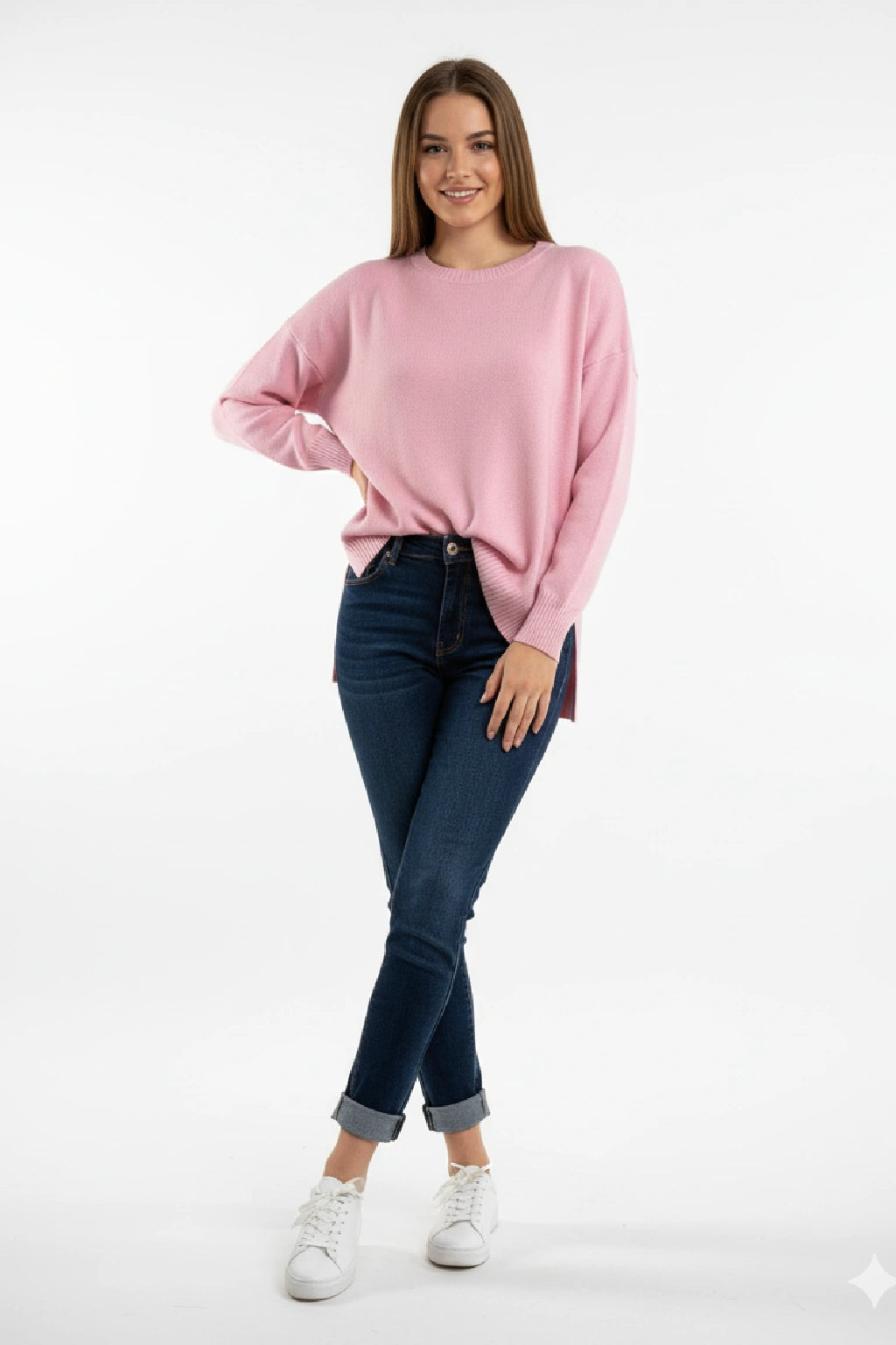 Made in Italy Soft Knit Split Hem Jumper