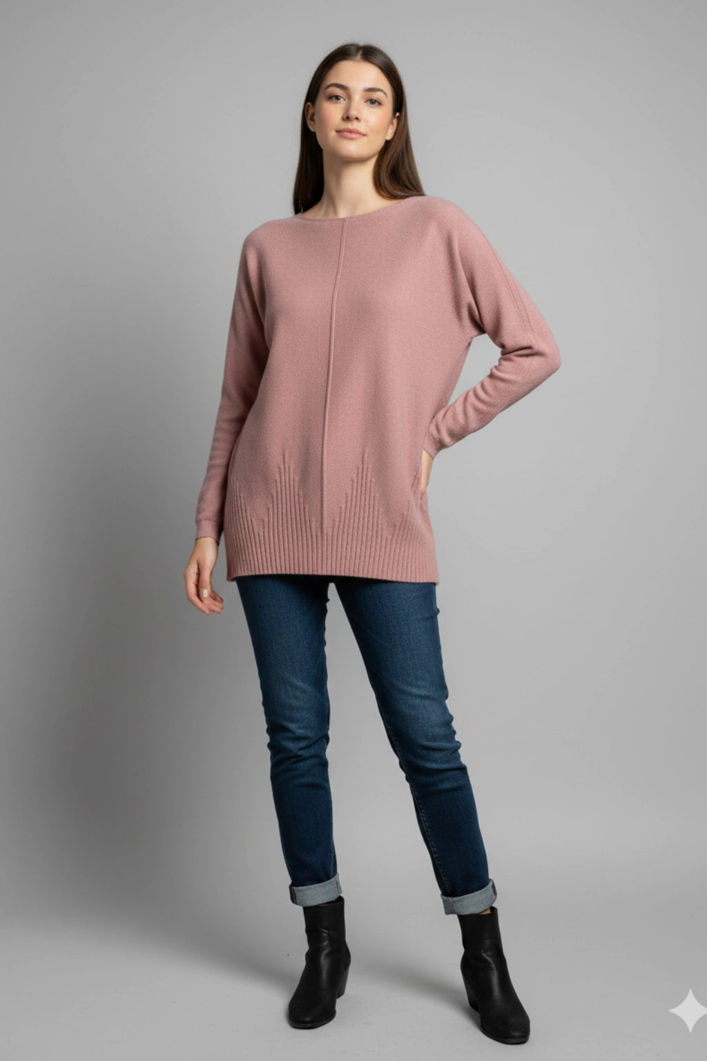 Women's soft knit Ribbed Hem Jumper