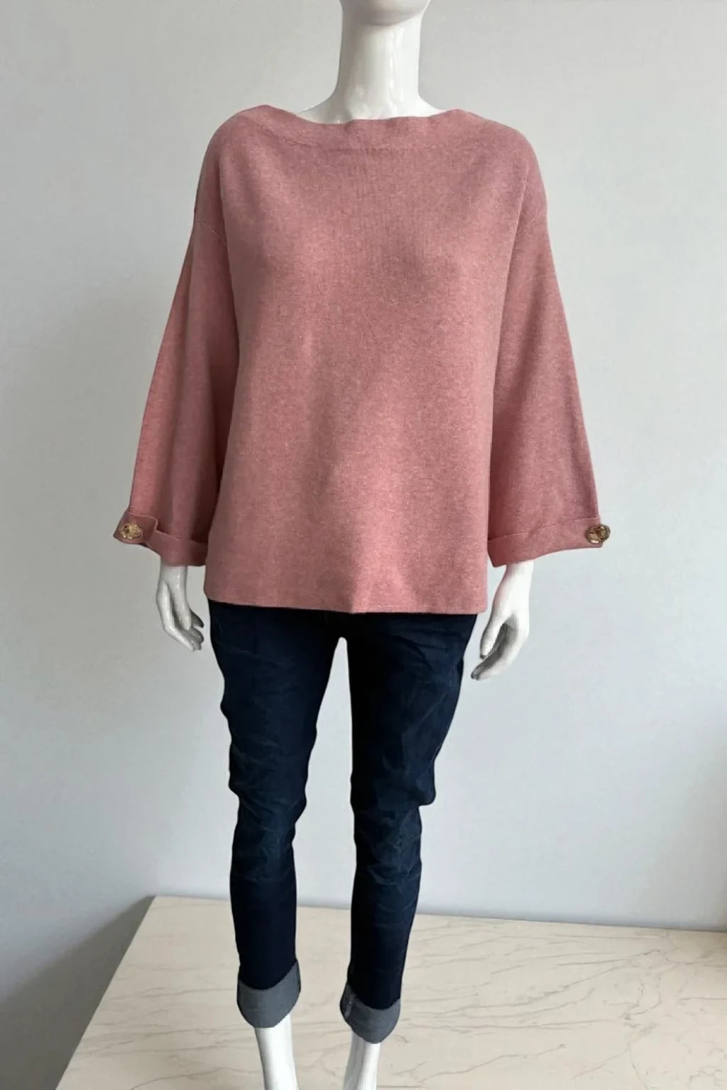 Women's Button Sleeve Soft Knit Lagenlook