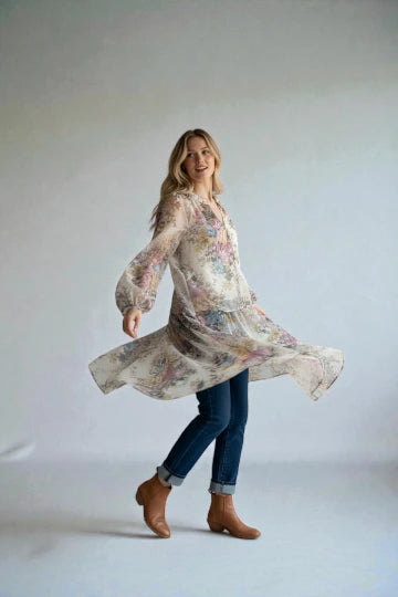 Women's Floral Tencel Blouse