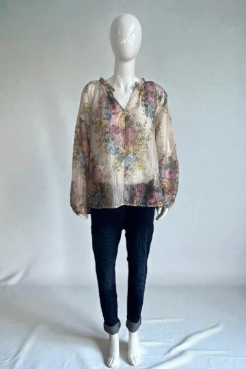 Women's Floral Tencel Blouse