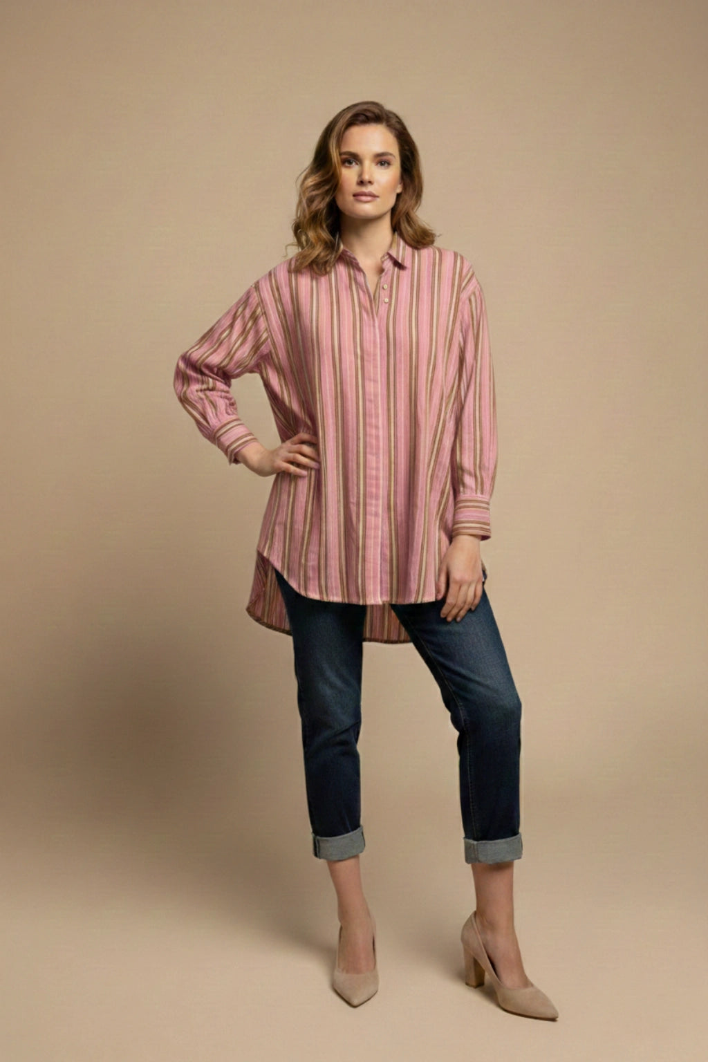 Zetaotto Cotton Stripe Shirt